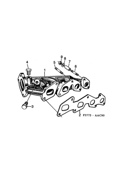 Exhaust manifold, (1990-1993) , B202TURBO, Also valid for CV 1994