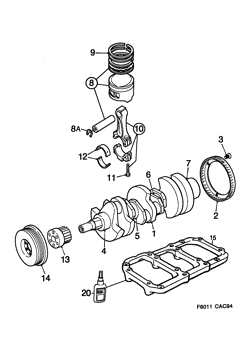 Crankshaft - rod, piston, (1994-1998) , 6-CYL