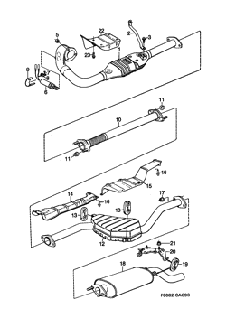 Exhaust system, (1993-1993) , B234TURBO, SE,US
