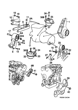 Engine suspension, (1994-1998)