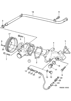 Coolant pump, (1985-1989)
