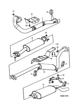 Exhaust system, (1986-1989) , TURBO