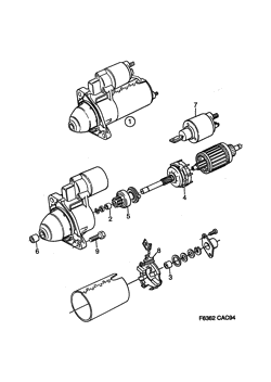 Starter motor - 6-cylinder, (1994-1998) , 6-CYL