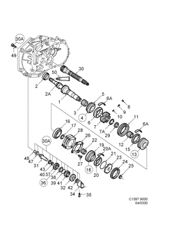 Shafts, gears - Input shaft, (1994-1998) , M