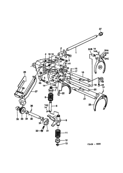 Gear selector fork - Shift rail, (1985-1989) , M