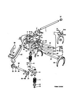 Gear selector fork - Shift rail, (1990-1993) , M