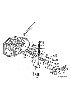 Gear selector fork - Shift rail, (1994-1998) , M