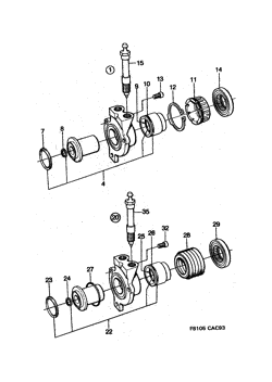 Release bearing - Slave cylinder, (1990-1993) , M