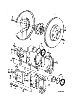 Brake disc and caliper, (1985-1989)