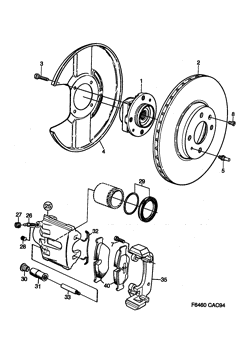 Brake disc and caliper, (1994-1998)