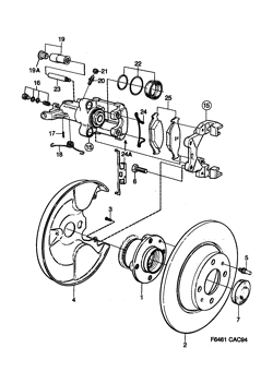 Brake disc and caliper, (1994-1998)