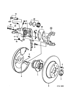 Brake disc and caliper, (1985-1989)