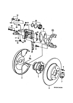 Brake disc and caliper, (1990-1993)