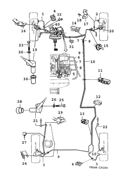 Brake lines ABS - Mark IV, (1994-1998)