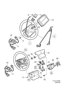 Inflatable bag - Steering wheel, (1994-1998)