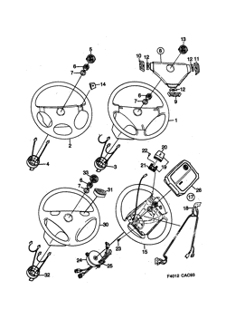 Inflatable bag - Steering wheel, (1990-1993)