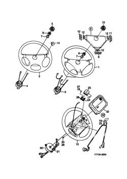 Inflatable bag - Steering wheel, (1985-1989)