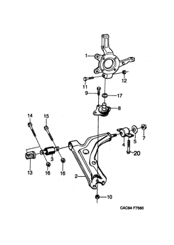 Front wheel suspension, (1994-1998)