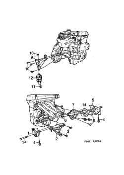 Engine suspension, (1994-1998)