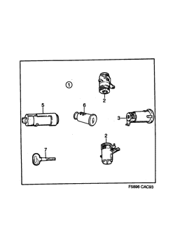 Lock - Lock cylinder set, (1990-1993)