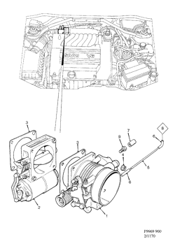 Throttle body, (1994-1997) , 6-CYL