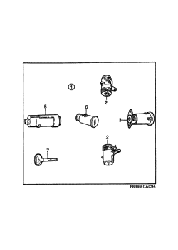 Lock - Lock cylinder set, (1994-1998)