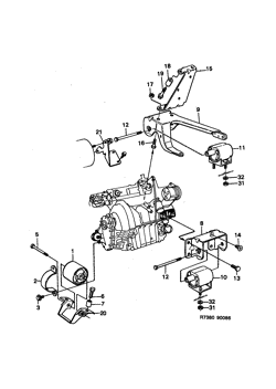 Engine suspension, (1986-1989)