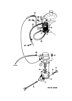 Fuel pump - carburettor engine, (1986-1989)