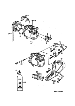 AC-compressor, (1990-1993) , For cars with refrigerant medium R134a.