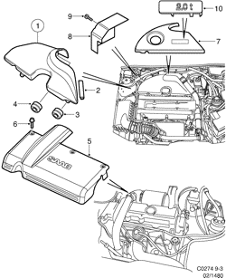 Engine bay cover, (1998-2003)