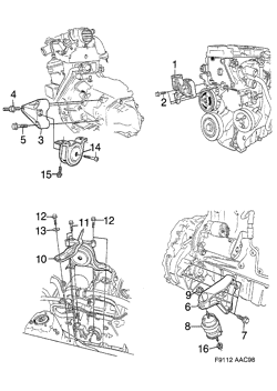 Engine suspension, (1998-2002) , DIESEL
