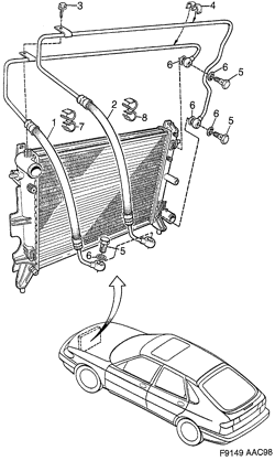 Oil cooler - Automatic transmission, (1998-2003) , PETROL, A