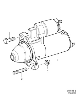 Starter motor, (2000-2000) , B235R,B205L,B205R