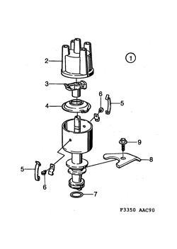 Ignition distributor, (1990-1993) , B202I,B212I, Also valid for CV 1994