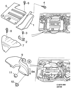 Engine bay cover, (1994-1998)