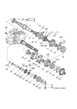 Shafts, gears - Input shaft, (2003-2012) , B207, M