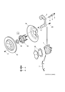 Brake disc and caliper, (2006-2012) , 4D,5D,CV