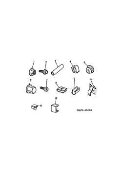 Bushings, screws, - clamps etc, (1994-1998)