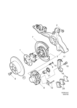 Brake disc and caliper, (1998-1999) , -X3025751