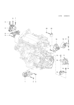 Engine suspension, (2011-2011) , A16LET, M