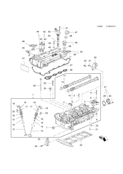 Cylinder head - Valve cover, (2010-2011) , A20NHT,A20NFT