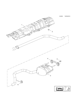Exhaust system - Rear, (2010-2011) , A20DTH