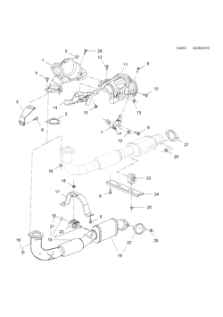 Exhaust system - Front, (2010-2011) , A28NET,A28NER