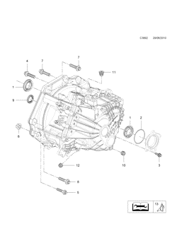 Transmission housing - 6-speed, (2011-2011) , A16LET, M