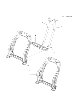 Backrest frame - Manual, (2010-2011)