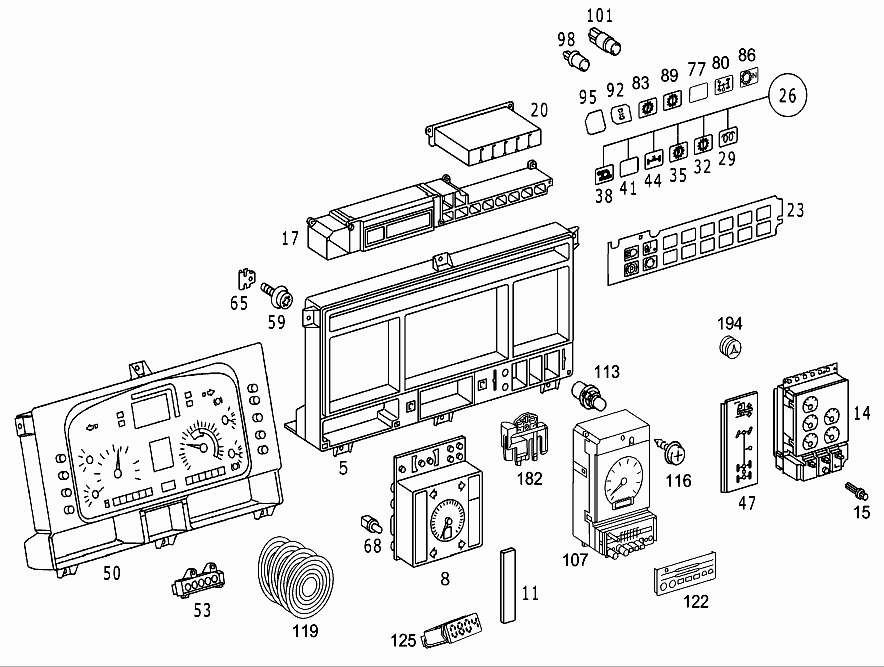 Как разобрать панель мерседес актрос FG 957.660 - INSTRUMENTS - Mercedes EPC Online - Drive.by