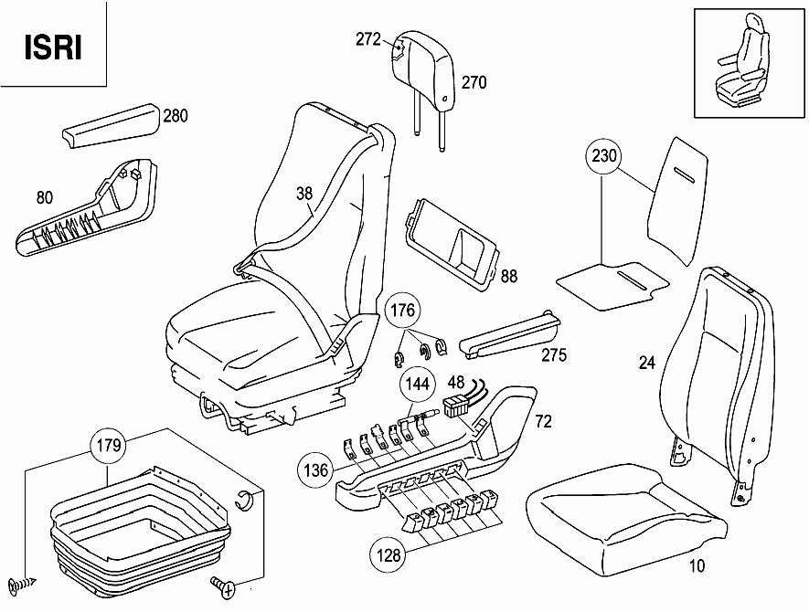Как снять сидушку мерседес актрос FG 628.202 - ISRINGHAUSEN DRIVER'S SEAT EPC Online WebAutoCats.com