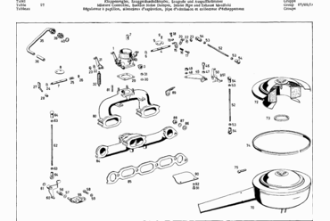 027 MIXTURE CONTROLLER, SUCTION NOISE DAMPER, INTAKE PIPE AND EXHAUST MANIFOLD