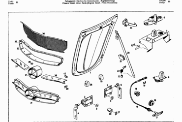 050 CHASSIS SHEET METAL PARTS (ENGINE HOOD, FRONT ORNAMENT)