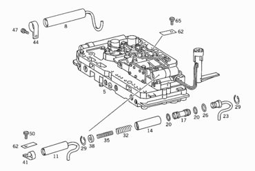 500 CENTRAL VALVE BODY ASSEMBLY AND ATTACHMENT PARTS
